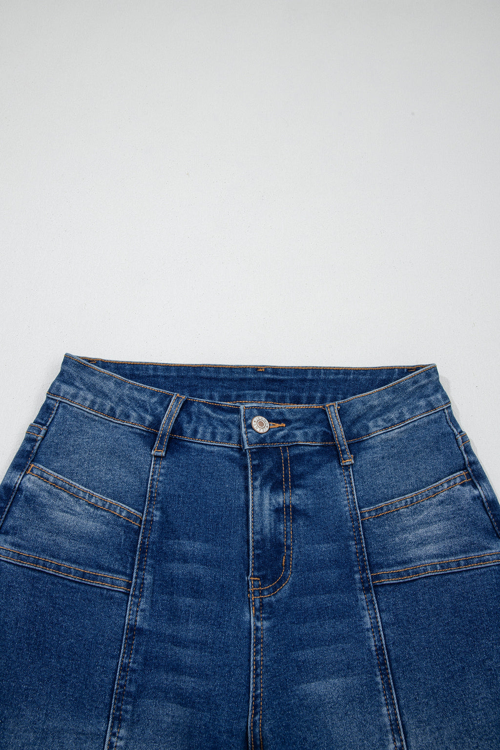 Sky Blue Tailored Seam Detail Womens Shift Jeans