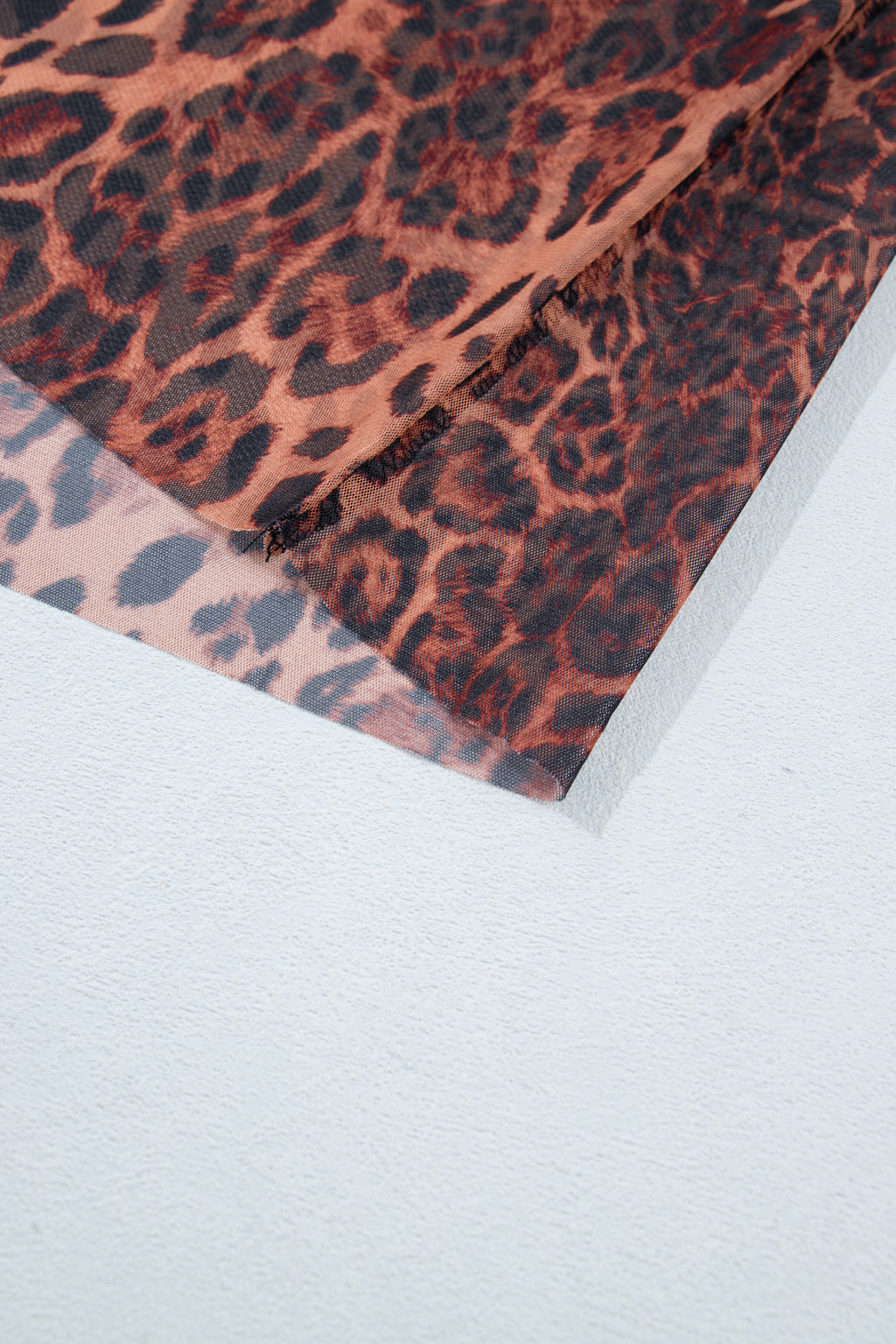 Brown Leopard Sheer Maxi Skirt