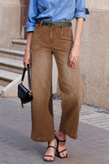 Brown Mimimalist Patch Pocket Womens Shift Jeans