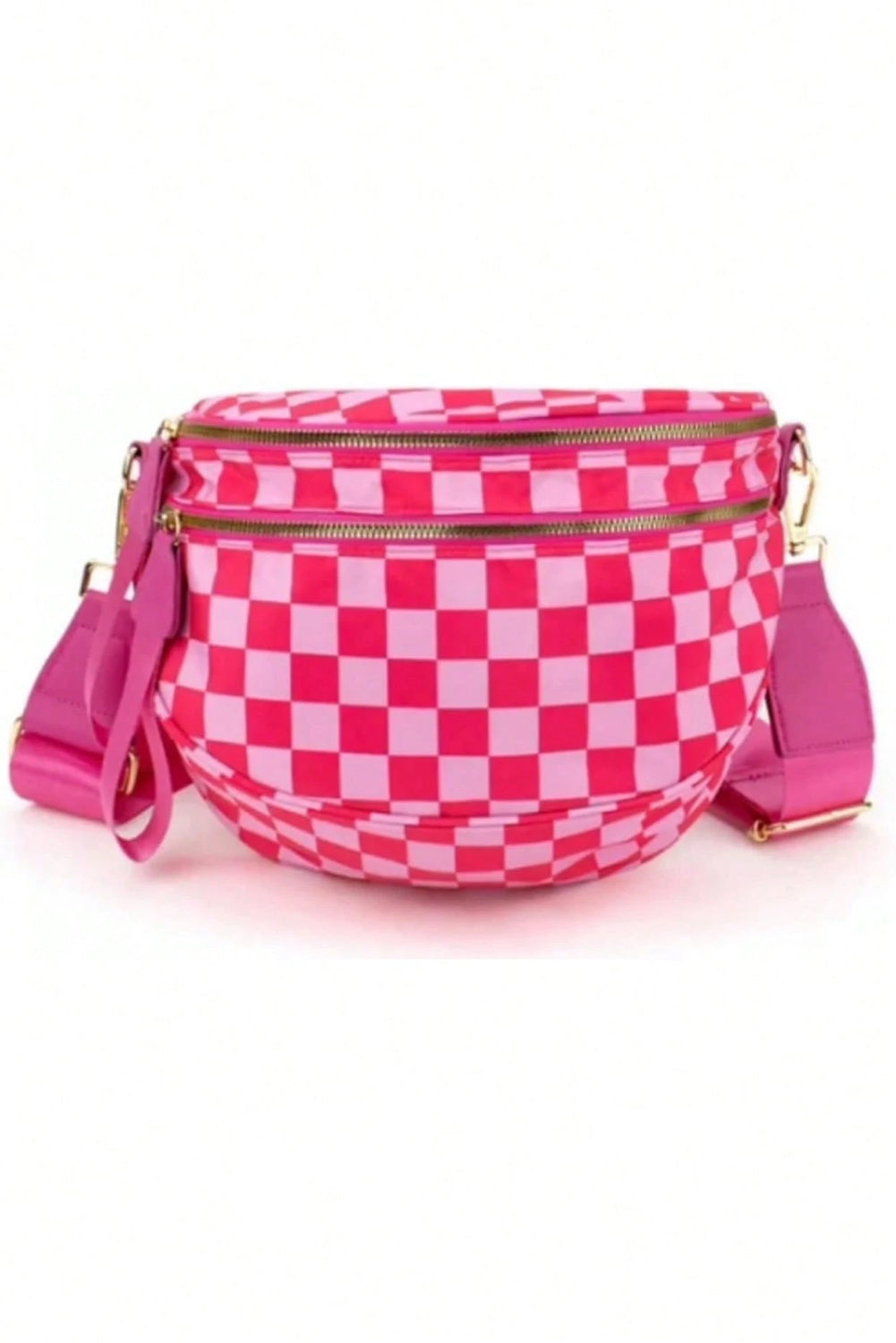White Animal Spots Print Wide Strap Large Crossbody Bag