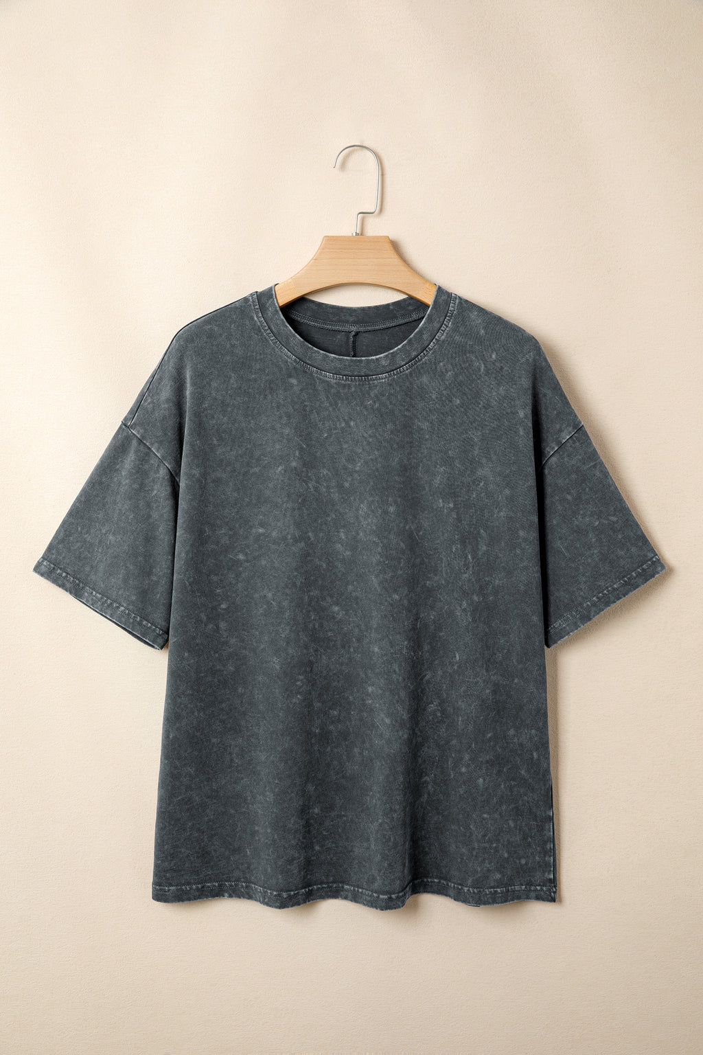 Mint Green Solid Color Cotton Mineral Washed Oversize Tee