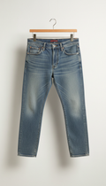 Soft-wash denim jeans mid-rise