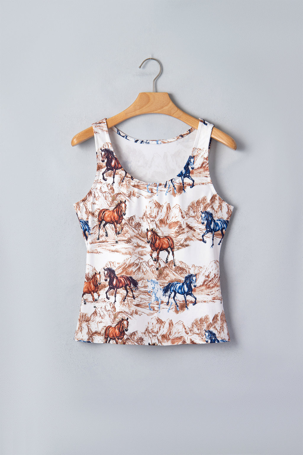 Brown Horse Hat Western Slim Tank Top