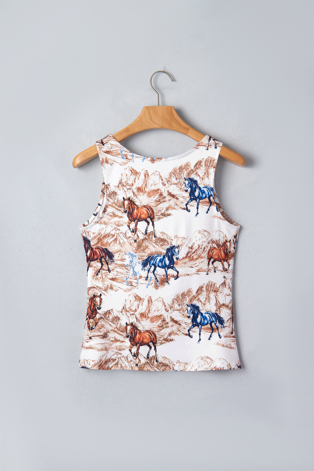 Brown Horse Hat Western Slim Tank Top