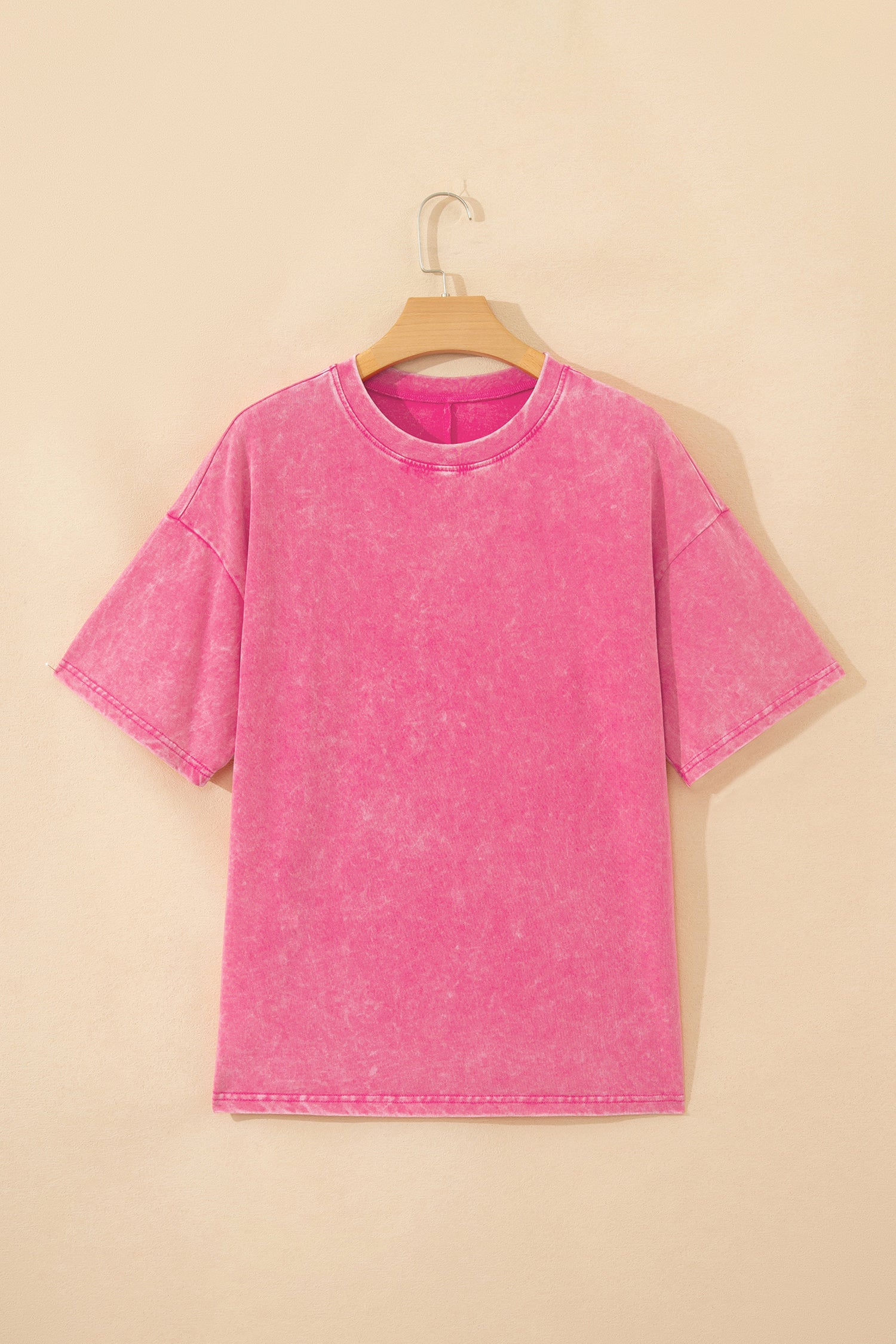 Mint Green Solid Color Cotton Mineral Washed Oversize Tee