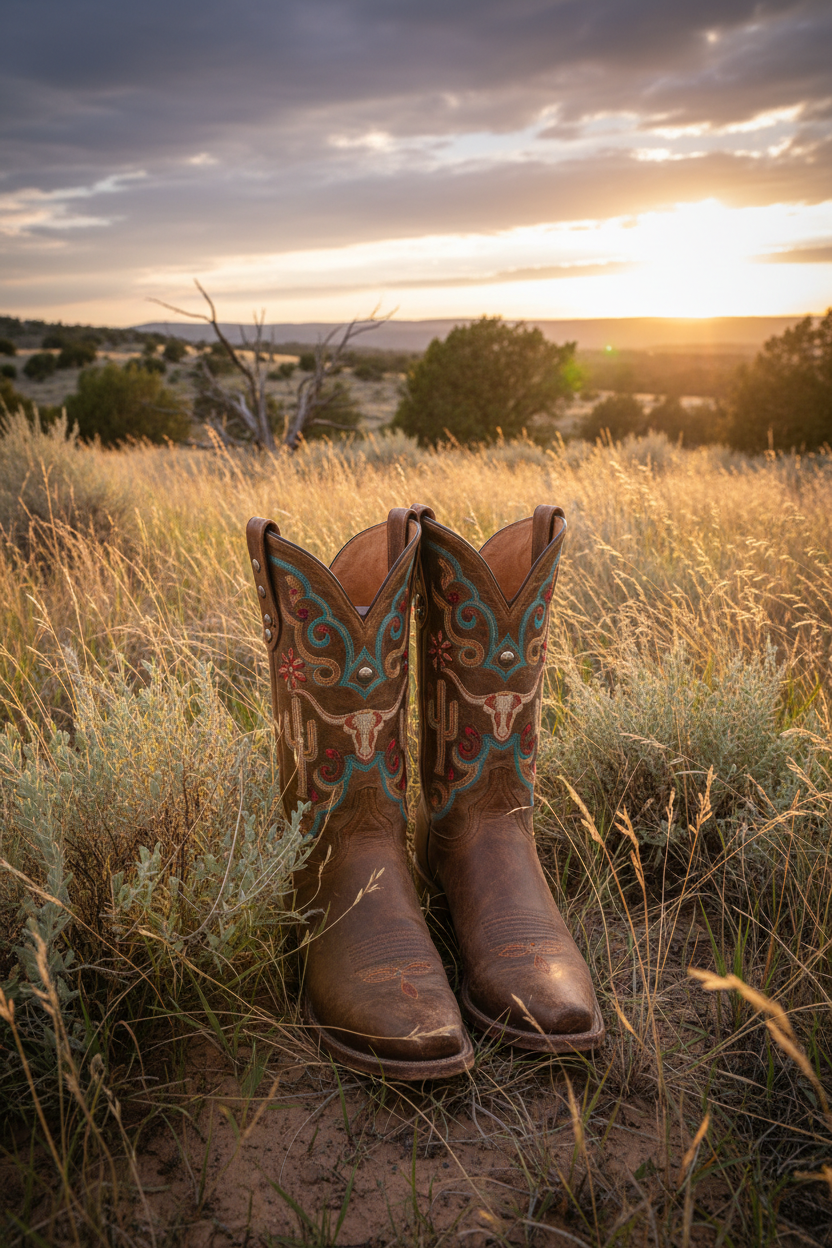 Cowboy Boots in Sage Grass
