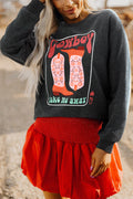 Carbon Grey Cowboy Queen Card Drop Shoulder Graphic Sweatshirt